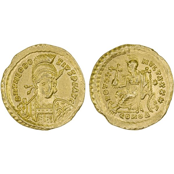 ROMAN EMPIRE: Theodosius II, 402-450 AD, AV solidus (4.42g), Constantinople, 430-440, VF-XF