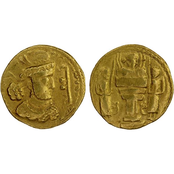 SASANIAN KINGDOM: Shahpur III, 383-388, AV stater (7.27g), Sind district, About VF