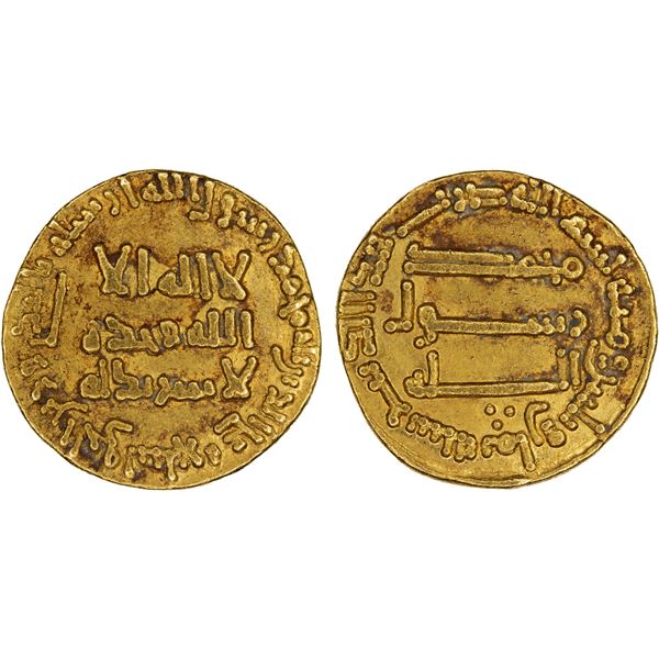 ABBASID: al-Mansur, 754-775, AV dinar (4.21g), NM, AH138, choice VF-XF