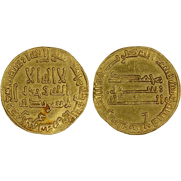 ABBASID: al-Mahdi, 775-785, AV dinar (4.25g), NM, AH167, XF