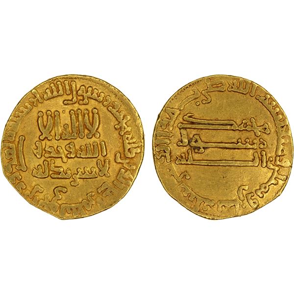 ABBASID: al-Rashid, 786-809, AV dinar (4.24g), NM (Madinat al-Salam), AH188, VF