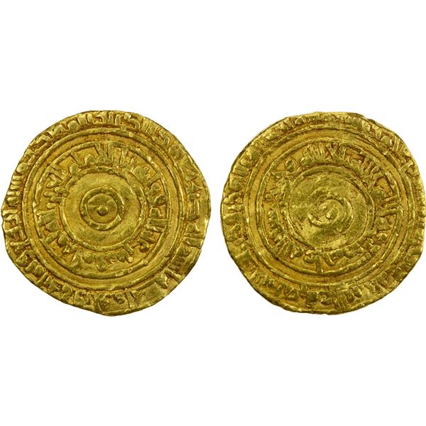 FATIMID: al-'Aziz, 975-996, AV dinar (4.03g), al-Mahdiya, AH384, F-VF