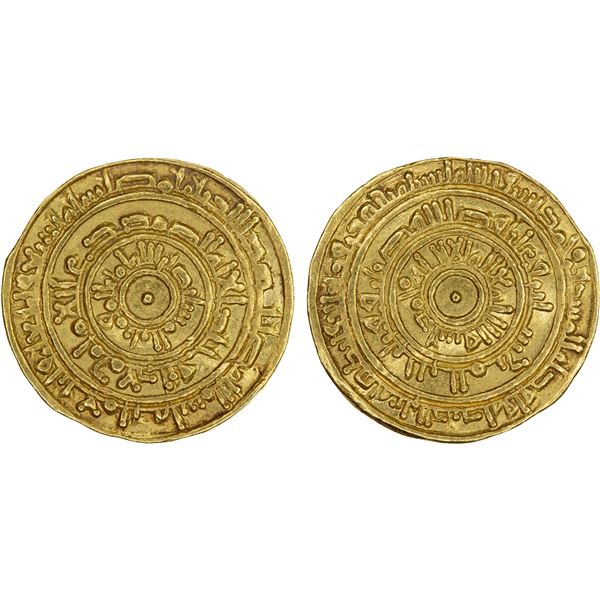 FATIMID: al-Mustansir, 1036-1094, AV dinar (4.05g), Misr, AH449, choice XF