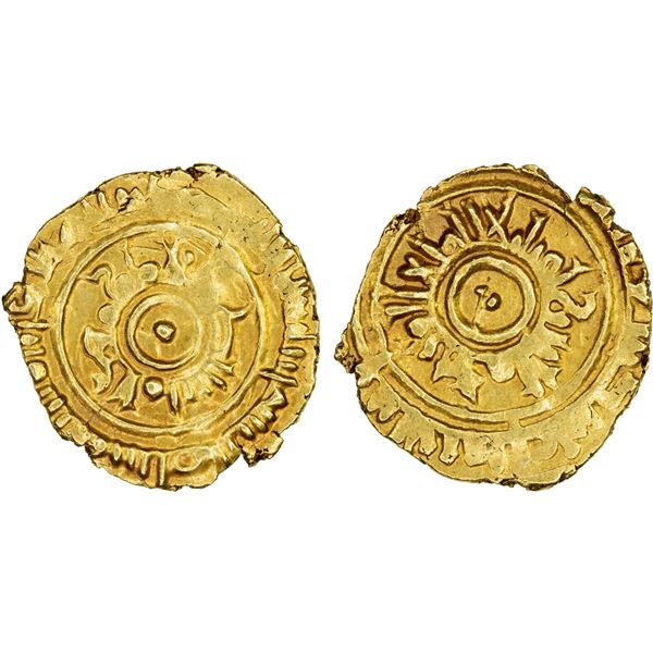 FATIMID: al-Mustansir, 1036-1094, AV 1/4 dinar (0.91g), Masini (Messina), blundered date, XF