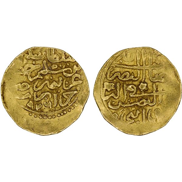 OTTOMAN EMPIRE: Süleyman I, 1520-1566, AV sultani (3.45g), Jaza'ir, AH926, VF