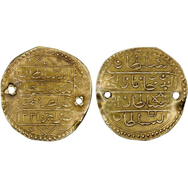 ALGIERS: Selim III, 1789-1807, AV sultani (3.05g), Jaza'ir, AH1221, VF-XF