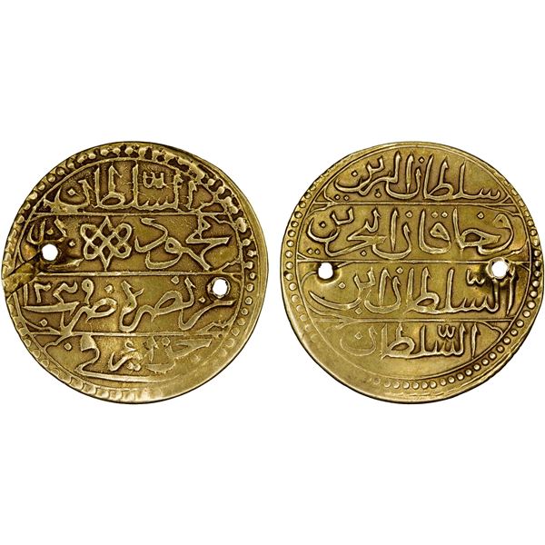 ALGIERS: Mahmud II, 1808-1839, AV sultani (2.86g), Jaza'ir, AH1239, VF