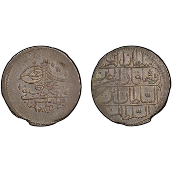 TRIPOLI: Abdul Hamid I, 1774-1789, AR piastre, Tarabalus Gharb, AH1187, PCGS AU55