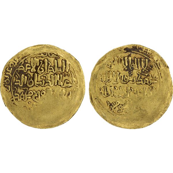 KHWARIZMSHAH: Muhammad, 1200-1220, AV dinar (5.26g), Ghazna, DM, VF