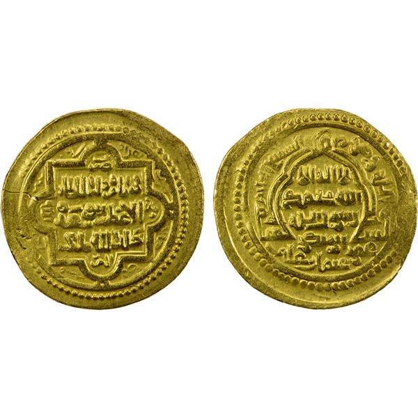 ILKHAN: Abu Sa'id, 1316-1335, AV dinar (9.10g), Baghdad, AH719, XF