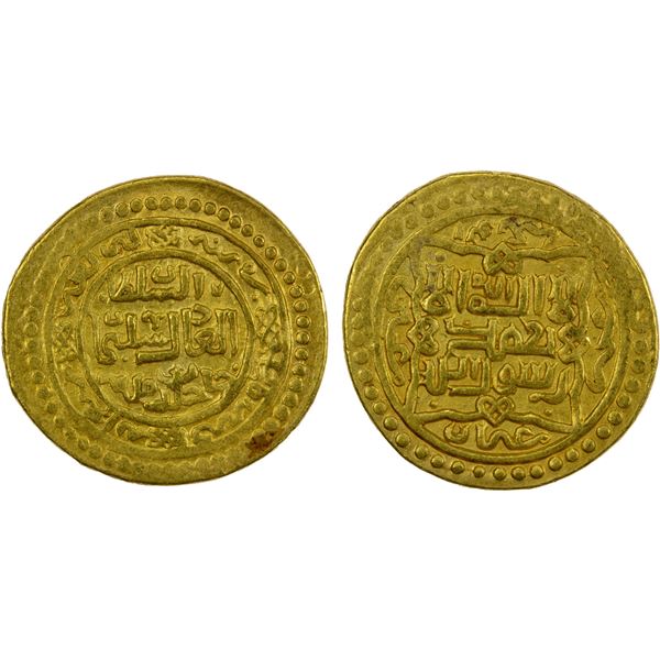 ILKHAN: Sulayman, 1339-1346, AV dinar (4.20g), Kashan, AH740, gorgeous VF-XF