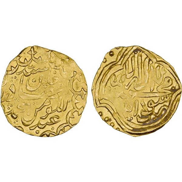 JANID: 'Abd al-Mu'min Khan, 1747-1751, AV tilla (4.65g), NM, ND, choice XF