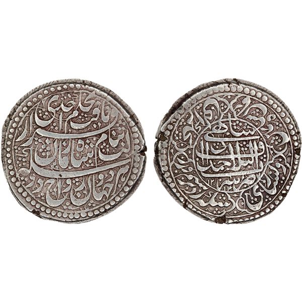 DURRANI: Shah Zaman, 1793-1801, AR double rupee (23.06g), Ahmadshahi, AH1214 year 7, choice VF