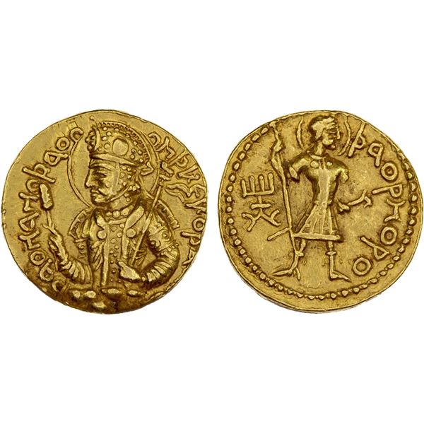 KUSHAN: Huvishka, ca. 155-187 AD, AV dinar (7.96g), VF-XF