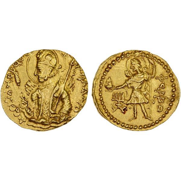 KUSHAN: Huvishka, ca. 155-187 AD, AV dinar (7.96g), XF