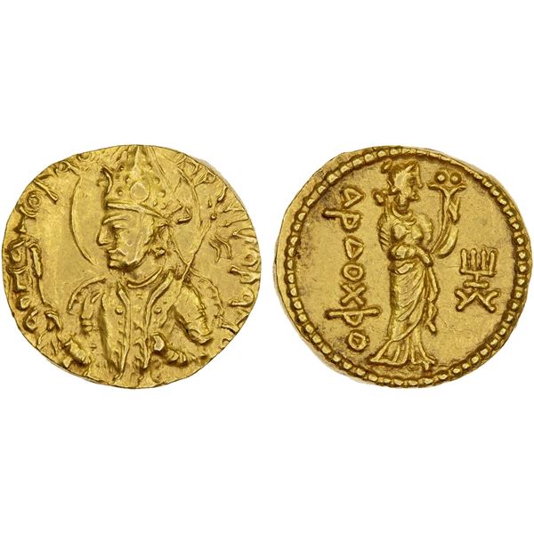 KUSHAN: Huvishka, ca. 155-187 AD, AV dinar (7.97g), VF-XF