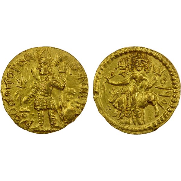 KUSHAN: Vasudeva I, ca. 190-230, AV dinar (8.03g), XF-AU