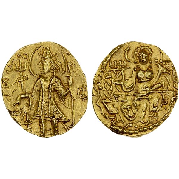 KUSHAN: Vasishka, ca. 240-250, AV dinar (7.98g), XF-AU