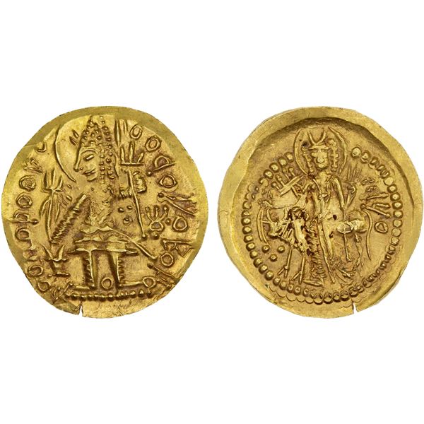 KUSHANO-SASANIAN: Anonymous, AV dinar (7.84g), ca. mid-3rd century, AU