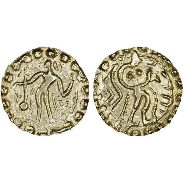 SAMATATA: Bhaskaravarman, king of Kamarupa in Assam, ca. 620-650, AV dinar (5.69g), XF-AU