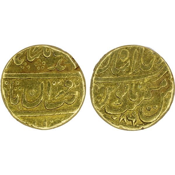 MUGHAL: Muhammad Shah, 1719-1748, AV mohur, Shahjahanabad (Delhi), year "86", ANACS VF30