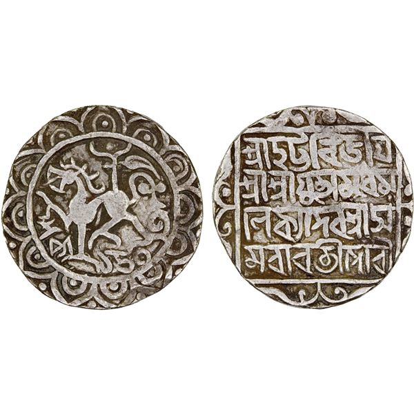 TRIPURA: Amara Manikya, 1577-1586, AR tanka (10.65g), SE1503, F-VF