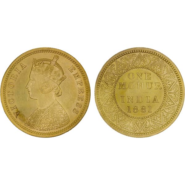 BRITISH INDIA: Victoria, Empress, 1876-1901, AV mohur, 1881, AU
