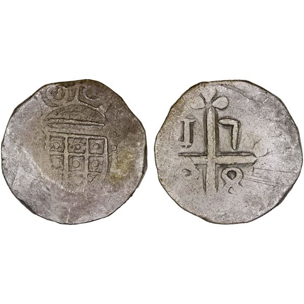 DIU: João V, 1706-1750, AR xerafim, 1738, crude VF