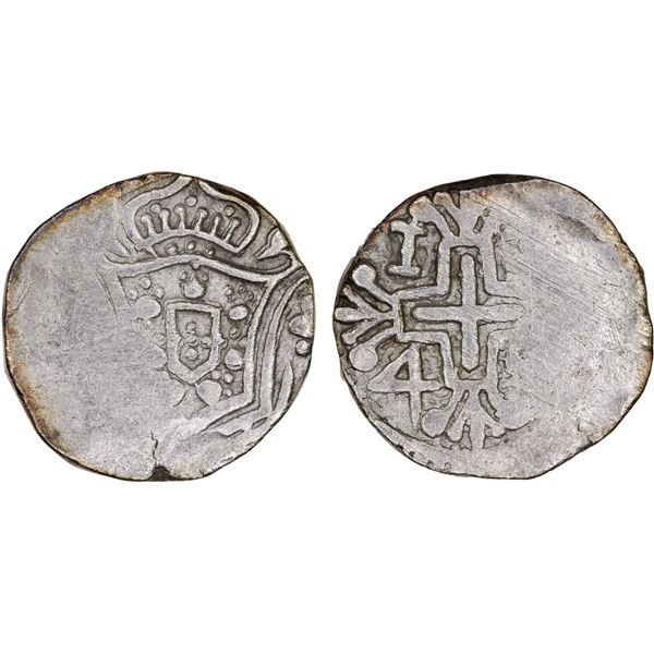 DAMAO: João V, 1706-1750, AR rupia, 1749, crude VF
