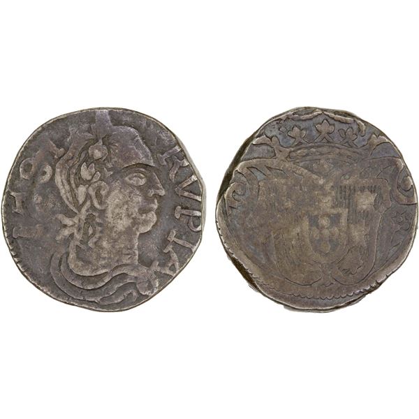 GOA: Maria I & Pedro III, 1777-1787, AR rupia, 1781, VF