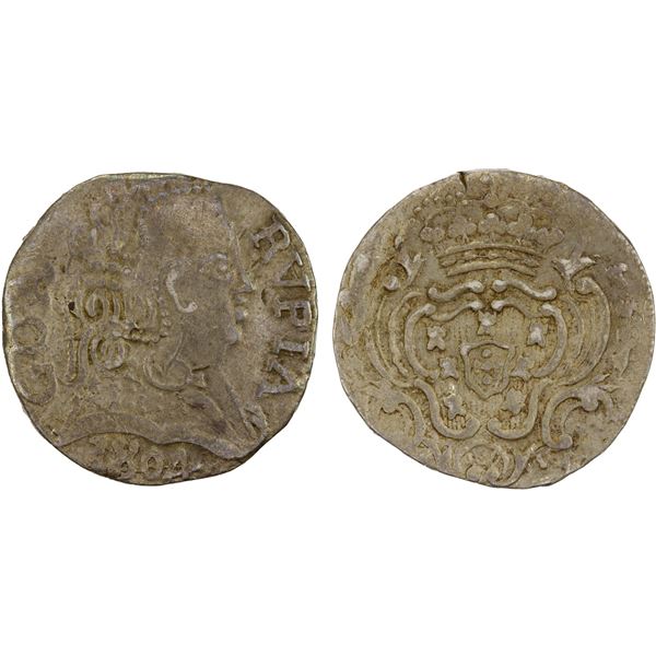 GOA: Maria I, 1788-1809, AR rupia, 1804, VF-XF