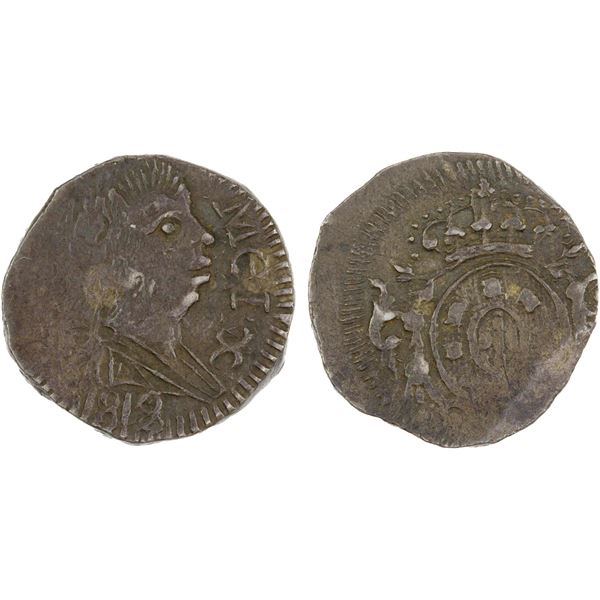 GOA: João VI, 1816-1826, AR ½ xerafim (2.71g), 1819/8, choice XF