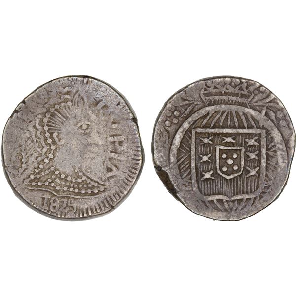 GOA: João VI, 1816-1826, AR rupia (10.91g), 1825, VF