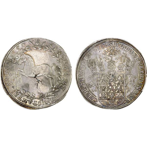 BRUNSWICK-LÜNEBURG-CELLE: Christian Ludwig, 1648-1665, AR thaler, 1650, AU