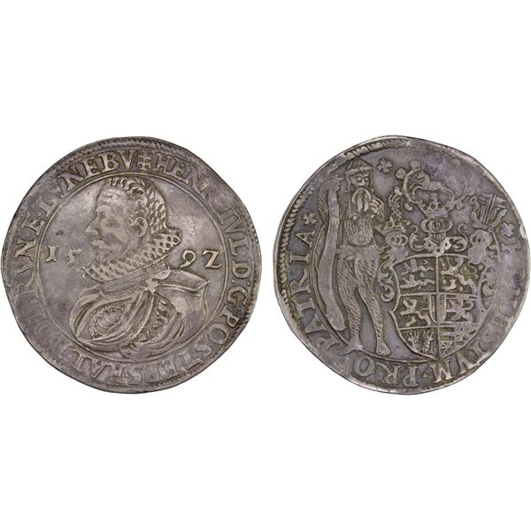 BRUNSWICK-WOLFENBÜTTEL: Heinrich Julius, 1589-1613, AR thaler (28.76g), 159Z, VF