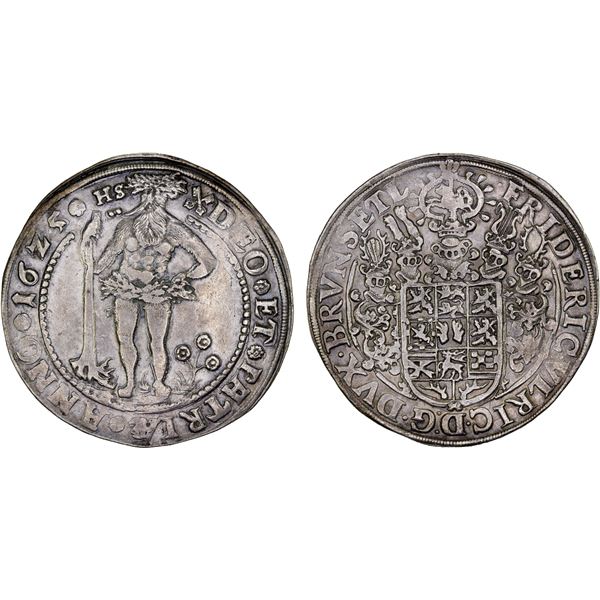 BRUNSWICK-WOLFENBÜTTEL: Friedrich Ulrich, 1613-1634, AR thaler (28.88g), 1625, VF-XF