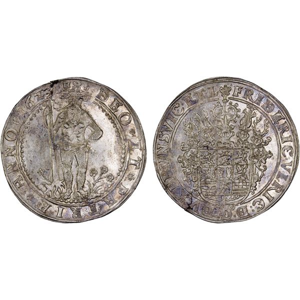 BRUNSWICK-WOLFENBÜTTEL: Friedrich Ulrich, 1613-1634, AR thaler (29.21g), 1629, XF-AU