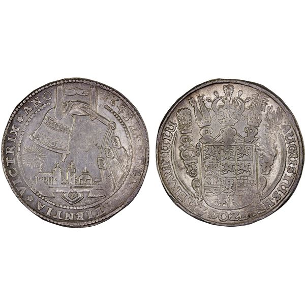 BRUNSWICK-WOLFENBÜTTEL: August II, 1634-1666, AR thaler (28.80g), 1643, XF
