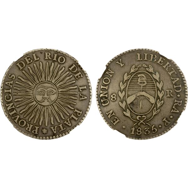 ARGENTINA: Rio de la Plata, AR 8 reales, 1835-RA, NGC XF details