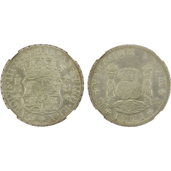 MEXICO: Carlos III, 1759-1788, AR 8 reales, 1771-Mo, NGC AU details