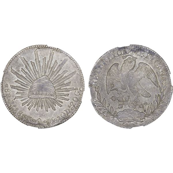 MEXICO: Republic, AR 8 reales, 1833-Zs, NGC AU58