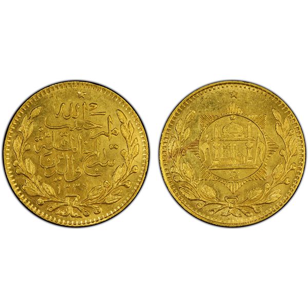 AFGHANISTAN: Habibullah, 1901-1919, AV tilla, AH1336, PCGS MS64