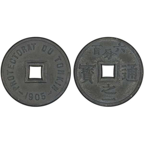 FRENCH INDOCHINA: Tonkin, 1/600 piastre, 1905(a), PCGS Specimen 62