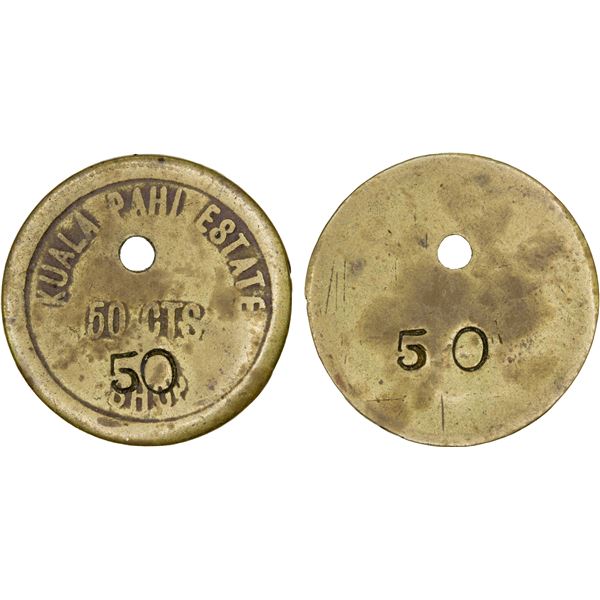 KELANTAN: Plantation Tokens, brass 50 cents, ND (1920's), F-VF
