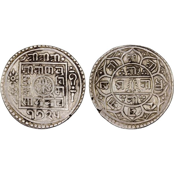 NEPAL: Girvan Yuddha Vikrama, 1799-1816, AR 1½ mohars (8.05g), SE1725 (1803), VF