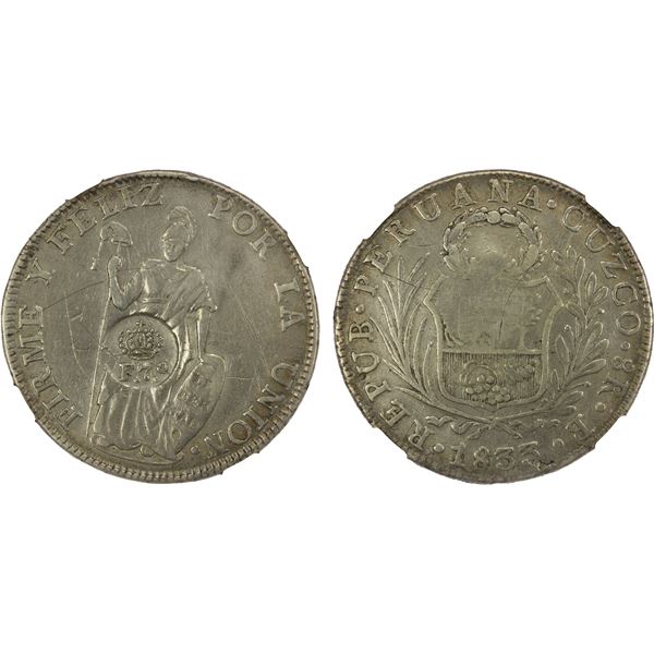 PHILIPPINES: Fernando VII, 1808-1833, AR 8 reales (1834), NGC XF details