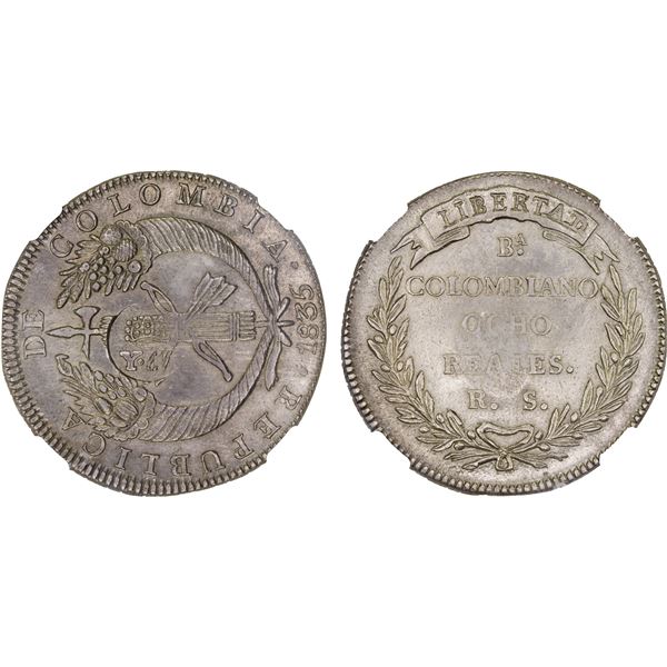 PHILIPPINES: Isabel II, 1833-1868, AR 8 reales, ND (1834-37), NGC AU details