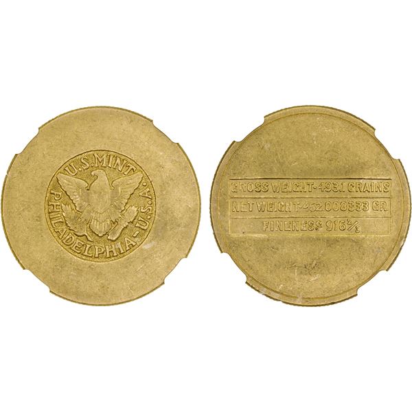 SAUDI ARABIA: AV 4 pounds, ND (1945-46), NGC AU58