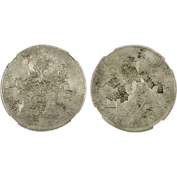 CHINESE CHOPMARKS: MEXICO: Fernando VII, 1808-1821, AR 8 reales, 1813-Mo, VF