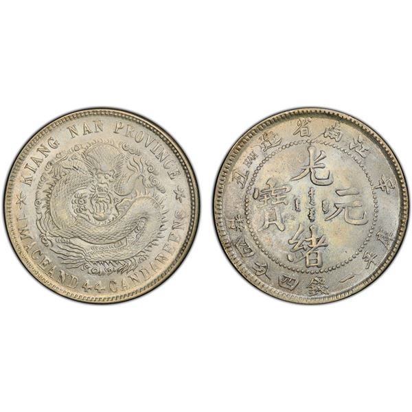 KIANGNAN: Kuang Hsu, 1875-1908, AR 20 cents, Nanking, CD1901, PCGS MS62
